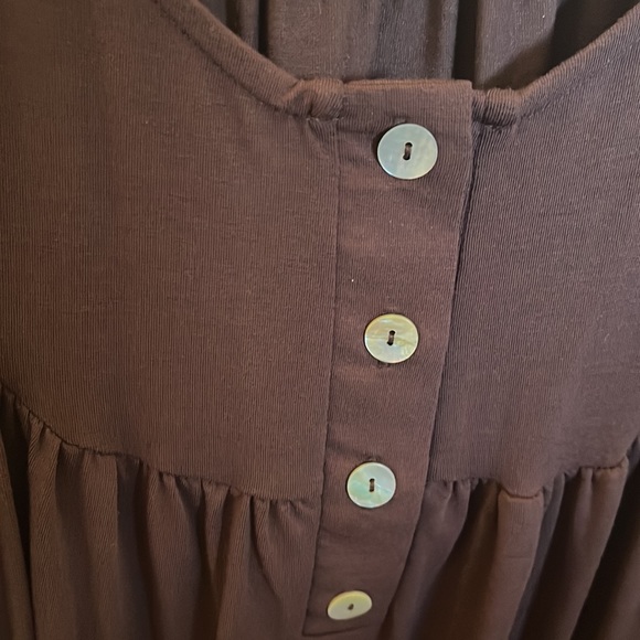 Zenana Premium Henley Pleated Yoke Blouse, Size - Large - Picture 2 of 4